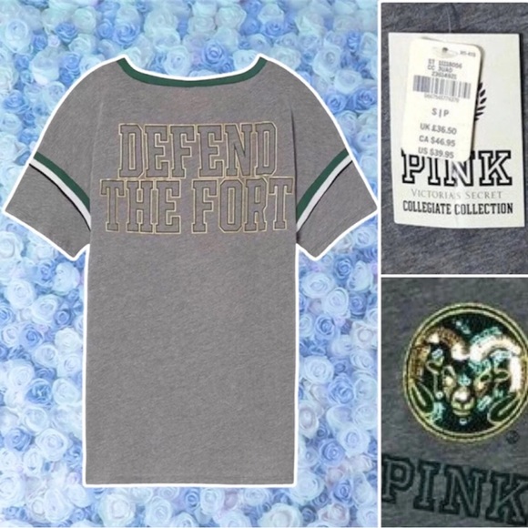 NWT Victoria’s Secret Pink Rams Colorado State Collegiate Collection Sequin Ram - Picture 1 of 7